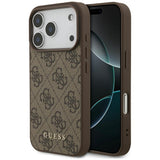 Husa de protectie Guess Hardcase 4G Classic compatibil cu iPhone 17 Pro, Maro