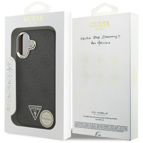Husa de protectie Guess Hardcase 4G Triangle Logo MagSafe (GUHMP17SP4TSRCMK) compatibil cu iPhone 17, Negru