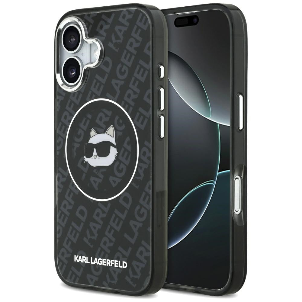 Husa de protectie Karl Lagerfeld IML MagSafe (KLHMP17SHMKBCHOK) compatibil cu iPhone 17, Negru Choupette`S Head