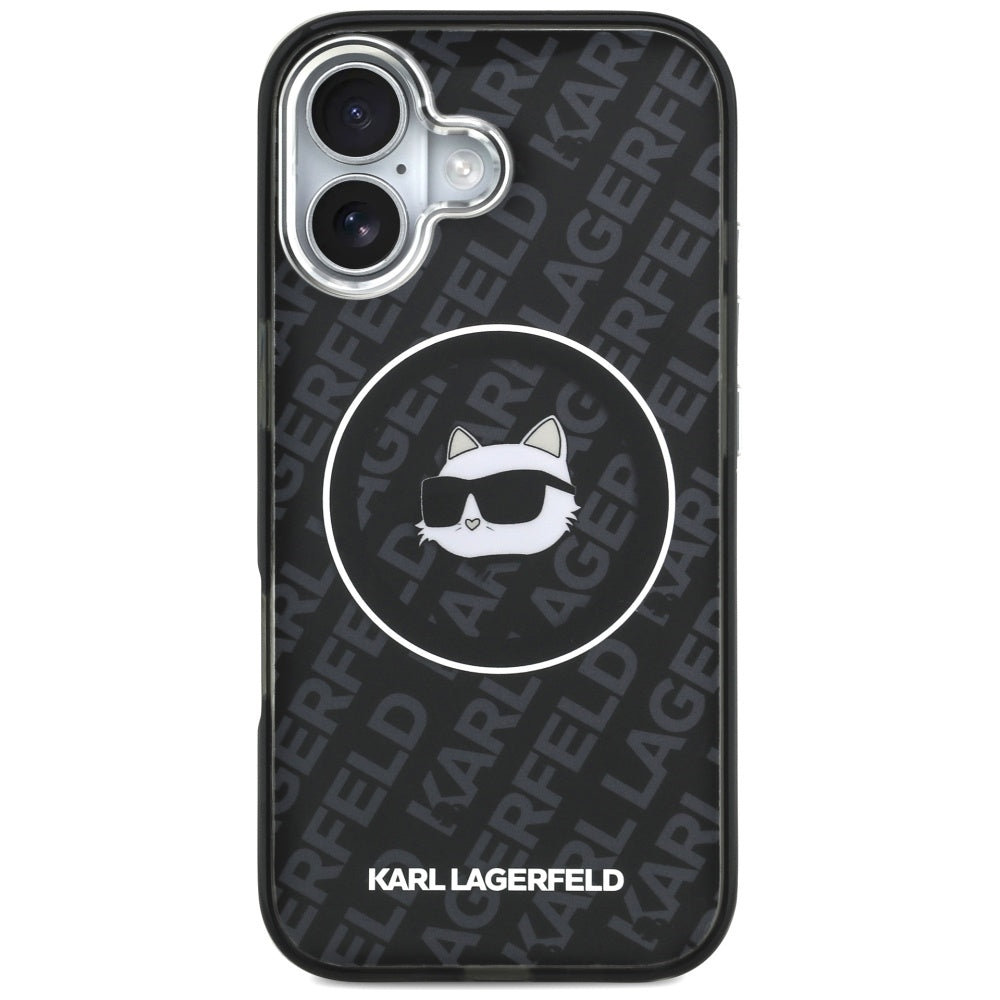 Husa de protectie Karl Lagerfeld IML MagSafe (KLHMP17SHMKBCHOK) compatibil cu iPhone 17, Negru Choupette`S Head