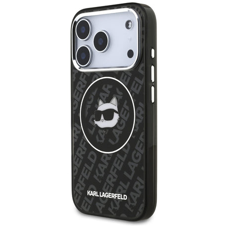 Husa de protectie Karl Lagerfeld IML MagSafe (KLHMP17LHMKBCHOK) compatibil cu iPhone 17 Pro, Negru Choupette`S Head