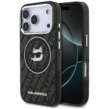 Husa de protectie Karl Lagerfeld IML MagSafe (KLHMP17LHMKBCHOK) compatibil cu iPhone 17 Pro, Negru Choupette`S Head