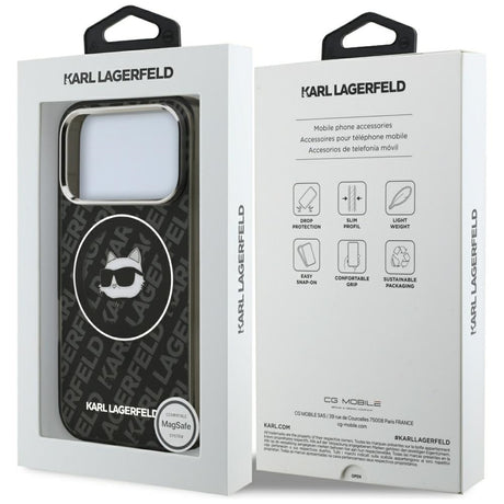 Husa de protectie Karl Lagerfeld IML MagSafe (KLHMP17LHMKBCHOK) compatibil cu iPhone 17 Pro, Negru Choupette`S Head
