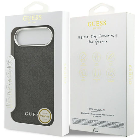 Husa de protectie Guess Hardcase 4G Classic Logo MagSafe (GUHMP17MP4GSSMCK) compatibil cu iPhone 17 Air, Negru