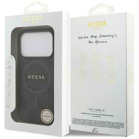 Husa de protectie Guess 4G Ring Classic Logo MagSafe (GUHMP17LG4GFRK) compatibil cu iPhone 17 Pro, Negru