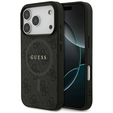 Husa de protectie Guess 4G Ring Classic Logo MagSafe (GUHMP17LG4GFRK) compatibil cu iPhone 17 Pro, Negru