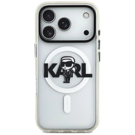 Husă Karl Lagerfeld IML MagSafe Sketch Logo pentru iPhone 17 Pro / iPhone 18 Pro, transparentă