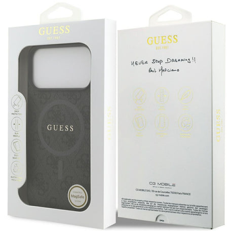 Husa de protectie Guess 4G Ring Classic Logo MagSafe (GUHMP17XG4GFRK) compatibil cu iPhone 17 Pro Max, Negru