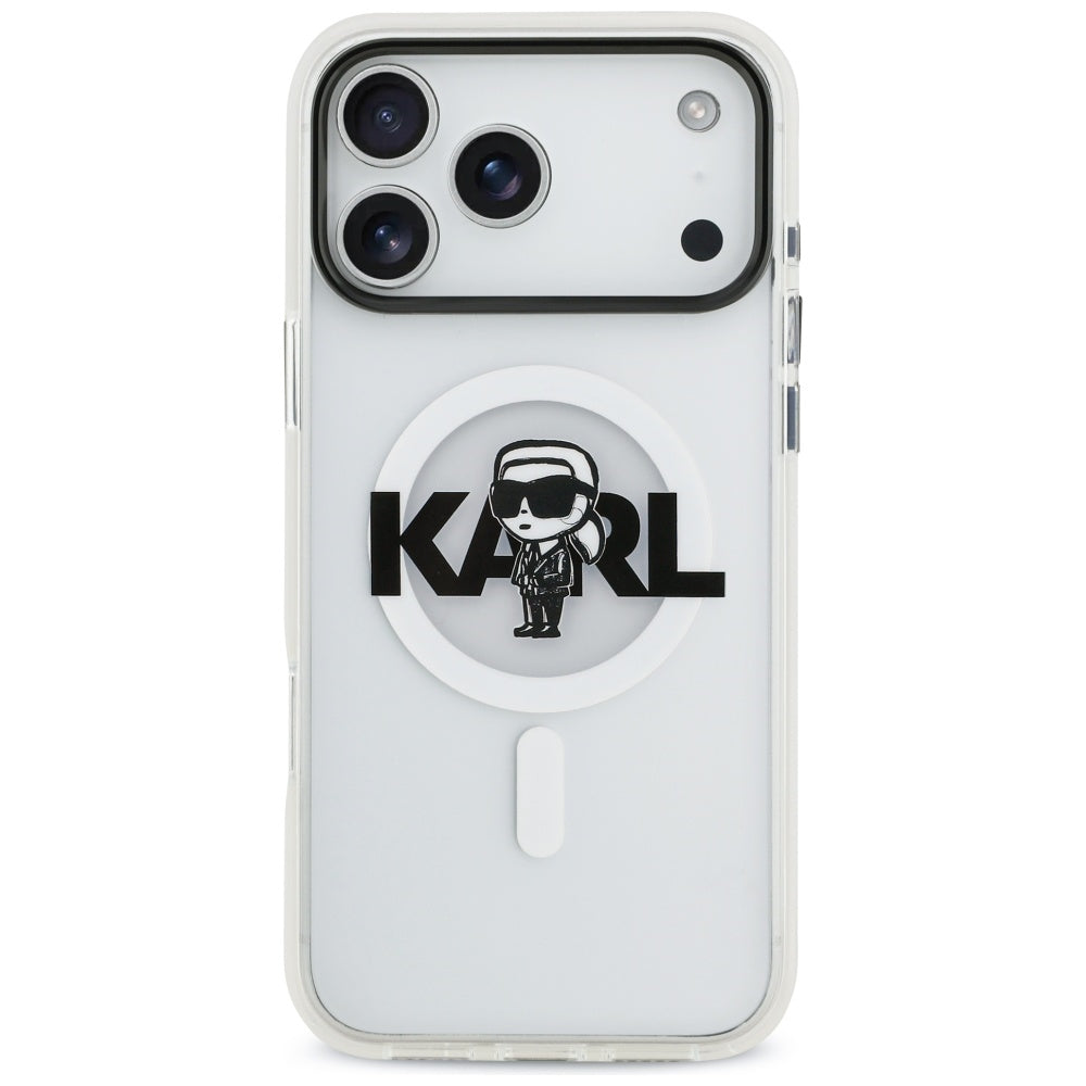 Husa de protectie Karl Lagerfeld IML MagSafe Sketch Logo (KLHMP17XHGKIGKBT) compatibil cu iPhone 17 Pro Max, Transparent Karl