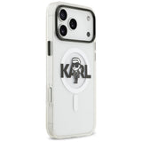 Husa de protectie Karl Lagerfeld IML MagSafe Sketch Logo (KLHMP17XHGKIGKBT) compatibil cu iPhone 17 Pro Max, Transparent Karl