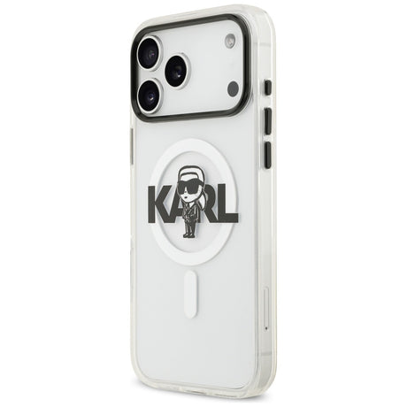 Husa de protectie Karl Lagerfeld IML MagSafe Sketch Logo (KLHMP17XHGKIGKBT) compatibil cu iPhone 17 Pro Max, Transparent Karl