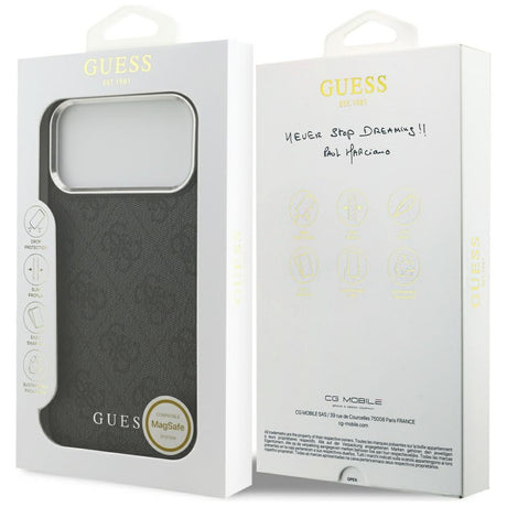 Husa de protectie Guess Hardcase 4G Classic Logo MagSafe (GUHMP17XP4GSSMCK) compatibil cu iPhone 17 Pro Max, Negru