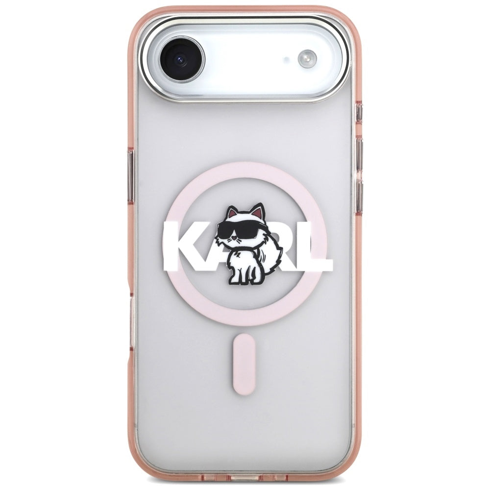 Husa de protectie Karl Lagerfeld IML MagSafe Sketch Logo (KLHMP17MHGCHGKBP) compatibil cu iPhone 17 Air, Roz Choupette