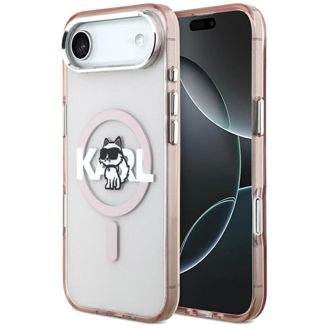 Husa de protectie Karl Lagerfeld IML MagSafe Sketch Logo (KLHMP17MHGCHGKBP) compatibil cu iPhone 17 Air, Roz Choupette