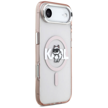 Husa de protectie Karl Lagerfeld IML MagSafe Sketch Logo (KLHMP17MHGCHGKBP) compatibil cu iPhone 17 Air, Roz Choupette