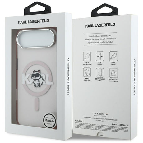 Husa de protectie Karl Lagerfeld IML MagSafe Sketch Logo (KLHMP17MHGCHGKBP) compatibil cu iPhone 17 Air, Roz Choupette