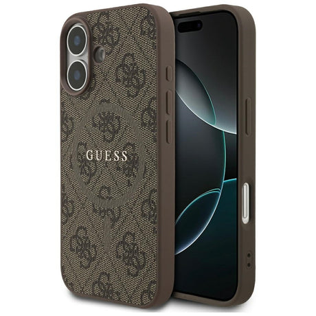 Husa de protectie Guess 4G Ring Classic Logo MagSafe (GUHMP17SG4GFRW) compatibil cu iPhone 17, Maro