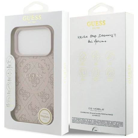 Husa de protectie Guess 4G Ring Classic Logo MagSafe (GUHMP17XG4GFRP) compatibil cu iPhone 17 Pro Max, Roz