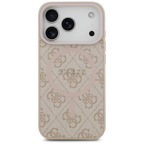 Husă Guess 4G Ring Classic Logo MagSafe pentru iPhone 17 Pro, roz