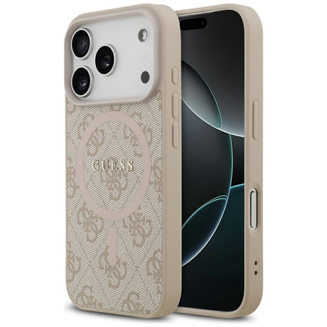 Husă Guess 4G Ring Classic Logo MagSafe pentru iPhone 17 Pro, roz
