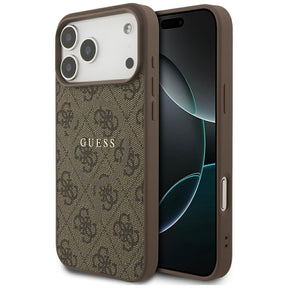 Husa de protectie Guess 4G Ring Classic Logo MagSafe (GUHMP17LG4GFRW) compatibil cu iPhone 17 Pro, Maro
