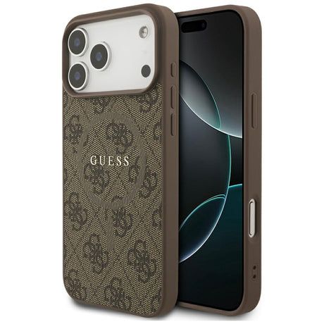 Husa de protectie Guess 4G Ring Classic Logo MagSafe (GUHMP17LG4GFRW) compatibil cu iPhone 17 Pro, Maro