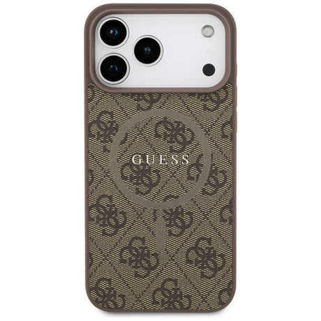 Husa de protectie Guess 4G Ring Classic Logo MagSafe (GUHMP17XG4GFRW) compatibil cu iPhone 17 Pro Max, Maro