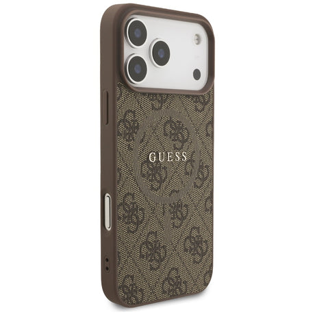 Husa de protectie Guess 4G Ring Classic Logo MagSafe (GUHMP17XG4GFRW) compatibil cu iPhone 17 Pro Max, Maro