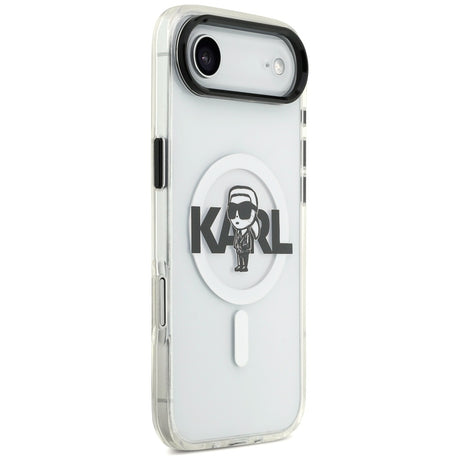 Husa de protectie Karl Lagerfeld IML MagSafe Sketch Logo (KLHMP17MHGKIGKBT) compatibil cu iPhone 17 Air, Transparent Karl