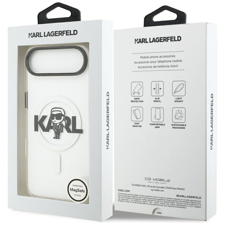 Husa de protectie Karl Lagerfeld IML MagSafe Sketch Logo (KLHMP17MHGKIGKBT) compatibil cu iPhone 17 Air, Transparent Karl