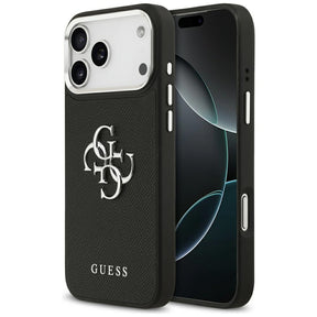 Husa de protectie Guess Hardcase 4G Grained Big and Classic Logo (GUHCP17XPG4SMCEK) compatibil cu iPhone 17 Pro Max, Negru