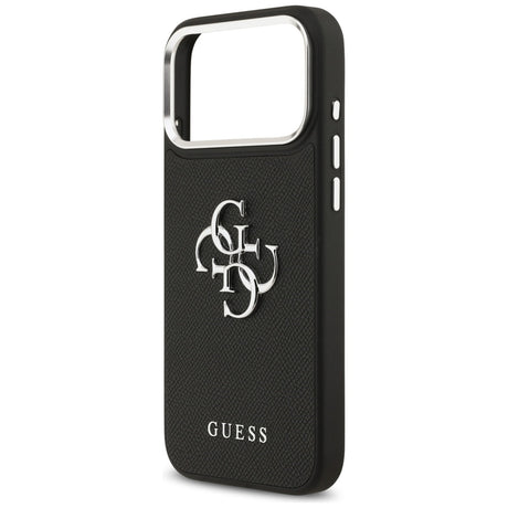 Husa de protectie Guess Hardcase 4G Grained Big and Classic Logo (GUHCP17LPG4SMCEK) compatibil cu iPhone 17 Pro, Negru