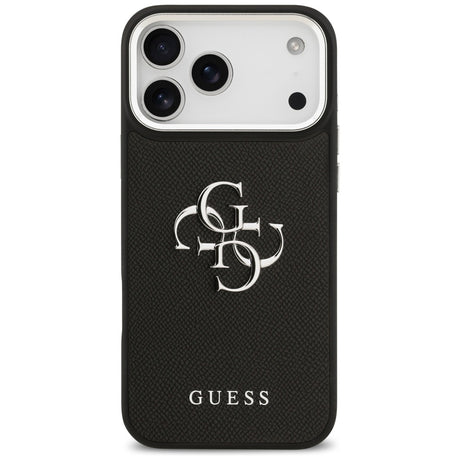 Husa de protectie Guess Hardcase 4G Grained Big and Classic Logo (GUHCP17LPG4SMCEK) compatibil cu iPhone 17 Pro, Negru