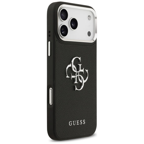 Husa de protectie Guess Hardcase 4G Grained Big and Classic Logo (GUHCP17LPG4SMCEK) compatibil cu iPhone 17 Pro, Negru