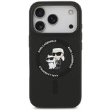 Husa de protectie Karl Lagerfeld Silicone Ring MagSafe (KLHMP17LSCMKCRHK) compatibil cu iPhone 17 Pro, Negru Karl&Choupette