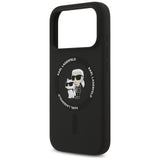 Husa de protectie Karl Lagerfeld Silicone Ring MagSafe (KLHMP17LSCMKCRHK) compatibil cu iPhone 17 Pro, Negru Karl&Choupette