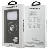 Husa de protectie Karl Lagerfeld Silicone Ring MagSafe (KLHMP17LSCMKCRHK) compatibil cu iPhone 17 Pro, Negru Karl&Choupette