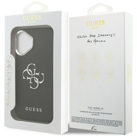 Husa de protectie Guess Hardcase 4G Grained Big and Classic Logo (GUHCP17SPG4SMCEK) compatibil cu iPhone 17, Negru