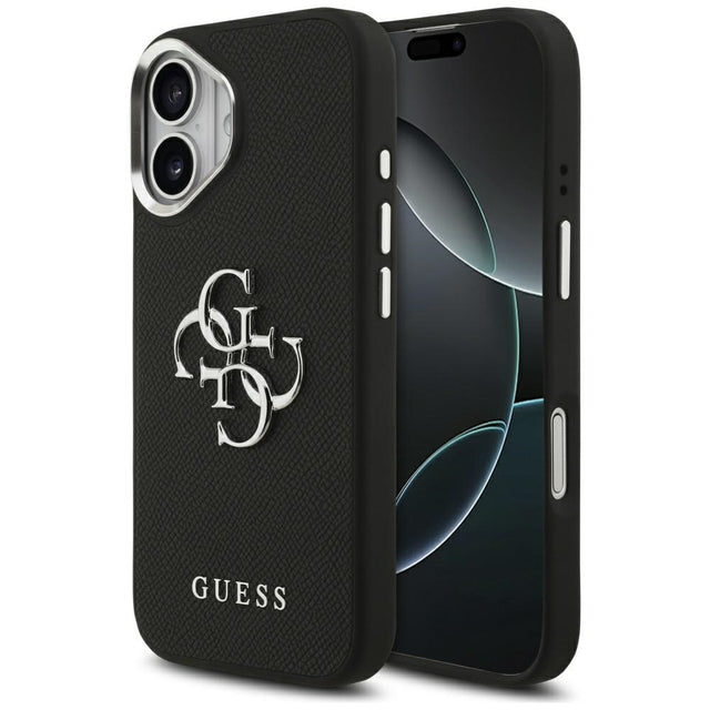 Husa de protectie Guess Hardcase 4G Grained Big and Classic Logo (GUHCP17SPG4SMCEK) compatibil cu iPhone 17, Negru
