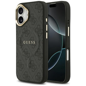 Husa de protectie Guess Hardcase 4G Classic MagSafe (GUHMP17SP4MSEGCK) compatibil cu iPhone 17, Negru