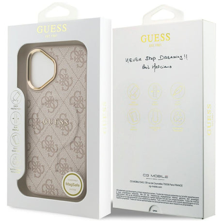 Husa de protectie Guess Hardcase 4G Classic MagSafe (GUHMP17SP4MSEGCP) compatibil cu iPhone 17, Roz
