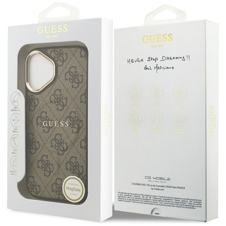 Husa de protectie Guess Hardcase 4G Classic MagSafe (GUHMP17SP4MSEGCW) compatibil cu iPhone 17, Maro