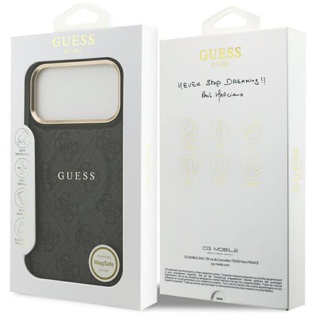 Husa de protectie Guess Hardcase 4G Classic MagSafe (GUHMP17XP4MSEGCK) compatibil cu iPhone 17 Pro Max, Negru