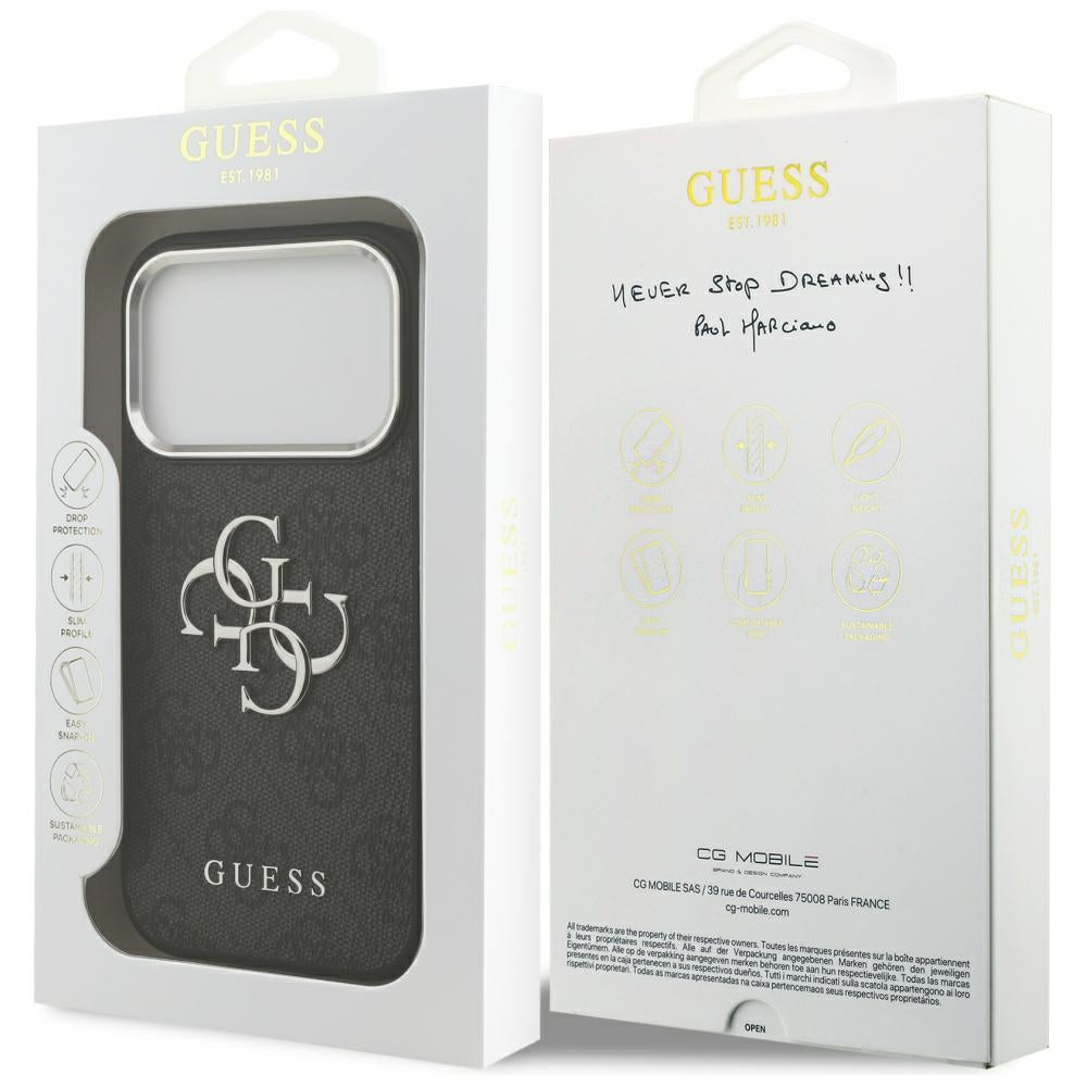 Husa de protectie Guess Hardcase Big 4G Logo Classic Logo (GUHCP17LP4G4SMCK) compatibil cu iPhone 17 Pro, Negru