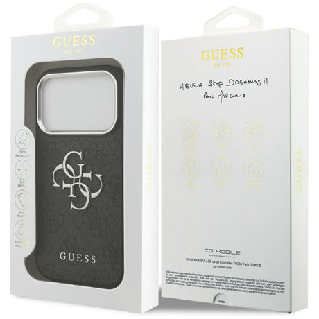 Husa de protectie Guess Hardcase Big 4G Logo Classic Logo (GUHCP17LP4G4SMCK) compatibil cu iPhone 17 Pro, Negru
