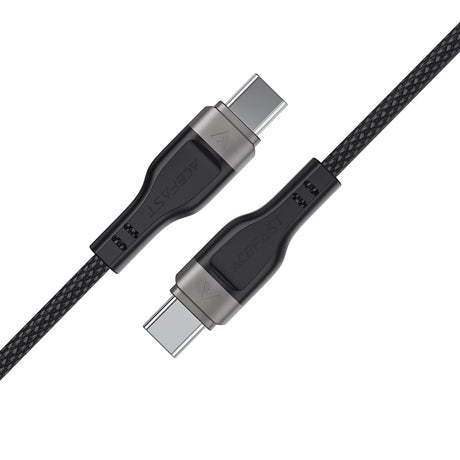 Cablu Acefast (C11-03), Magnetic Winding, Fast Charging, Type-C to Type-C, 60W, 3A, Adjustable Lenght, 1.2m, Negru