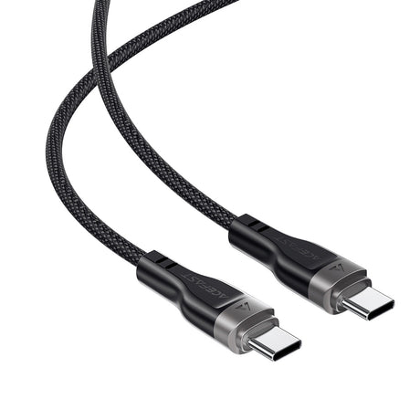 Cablu Acefast (C11-03), Magnetic Winding, Fast Charging, Type-C to Type-C, 60W, 3A, Adjustable Lenght, 1.2m, Negru