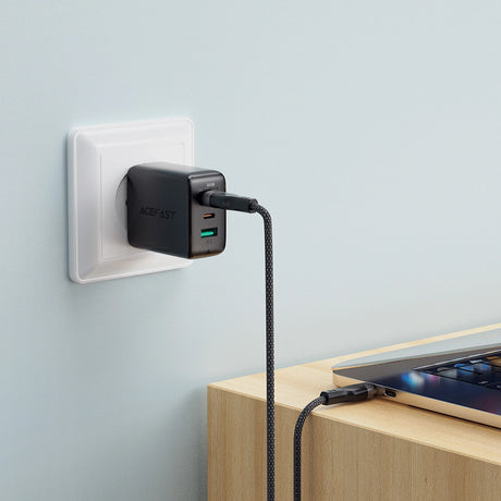 Cablu Acefast (C11-03), Magnetic Winding, Fast Charging, Type-C to Type-C, 60W, 3A, Adjustable Lenght, 1.2m, Negru