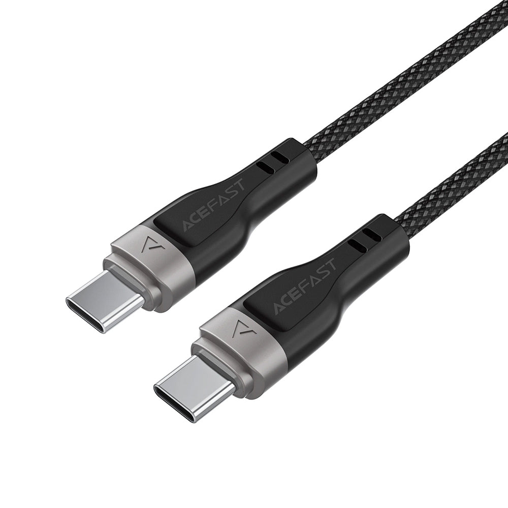 Cablu Acefast (C11-03), Magnetic Winding, Fast Charging, Type-C to Type-C, 60W, 3A, Adjustable Lenght, 1.2m, Negru