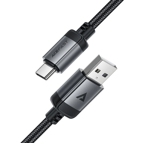 Cablu Acefast (C20-04), USB to Type-C, 3A, Fast Charging, Bend-Resistant, Nylon Braid, 1.2m, Negru